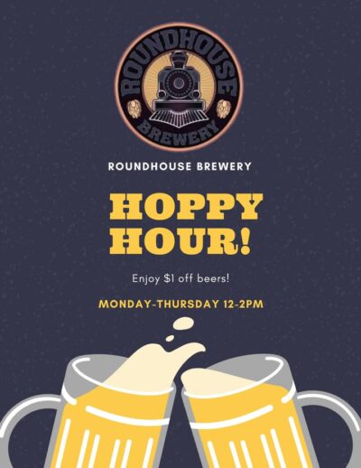 Excited to announce we will now be having a HOPPY HOUR! Monday through Thursday, beers will be $1 off between 12-2! Come on in and grab lunch and a beer! 
#hoppyhour #happyhour #roundhousebrewery #mnbrewery #explorebrainerdlakes